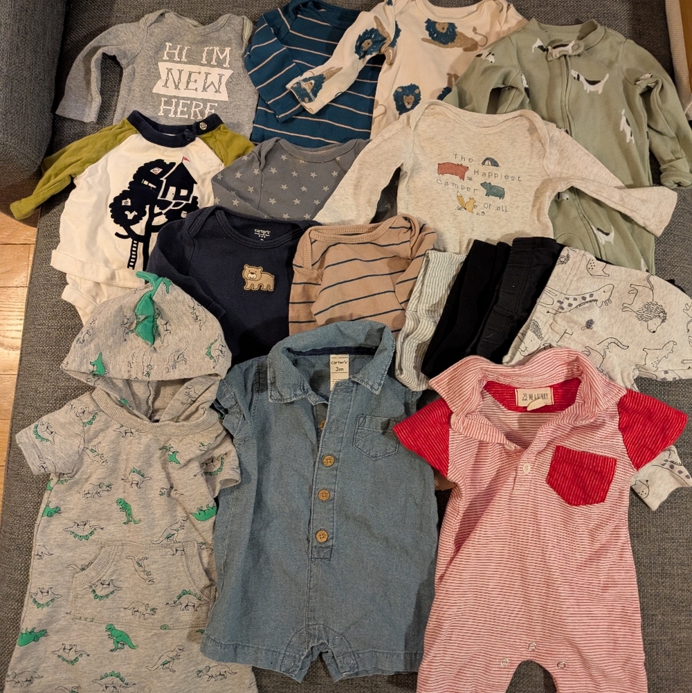 Bundle Of Baby Boy Clothes 0-3m